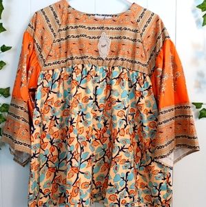 NWT Maroths Tanpell Boho Elephant Print Top Medium